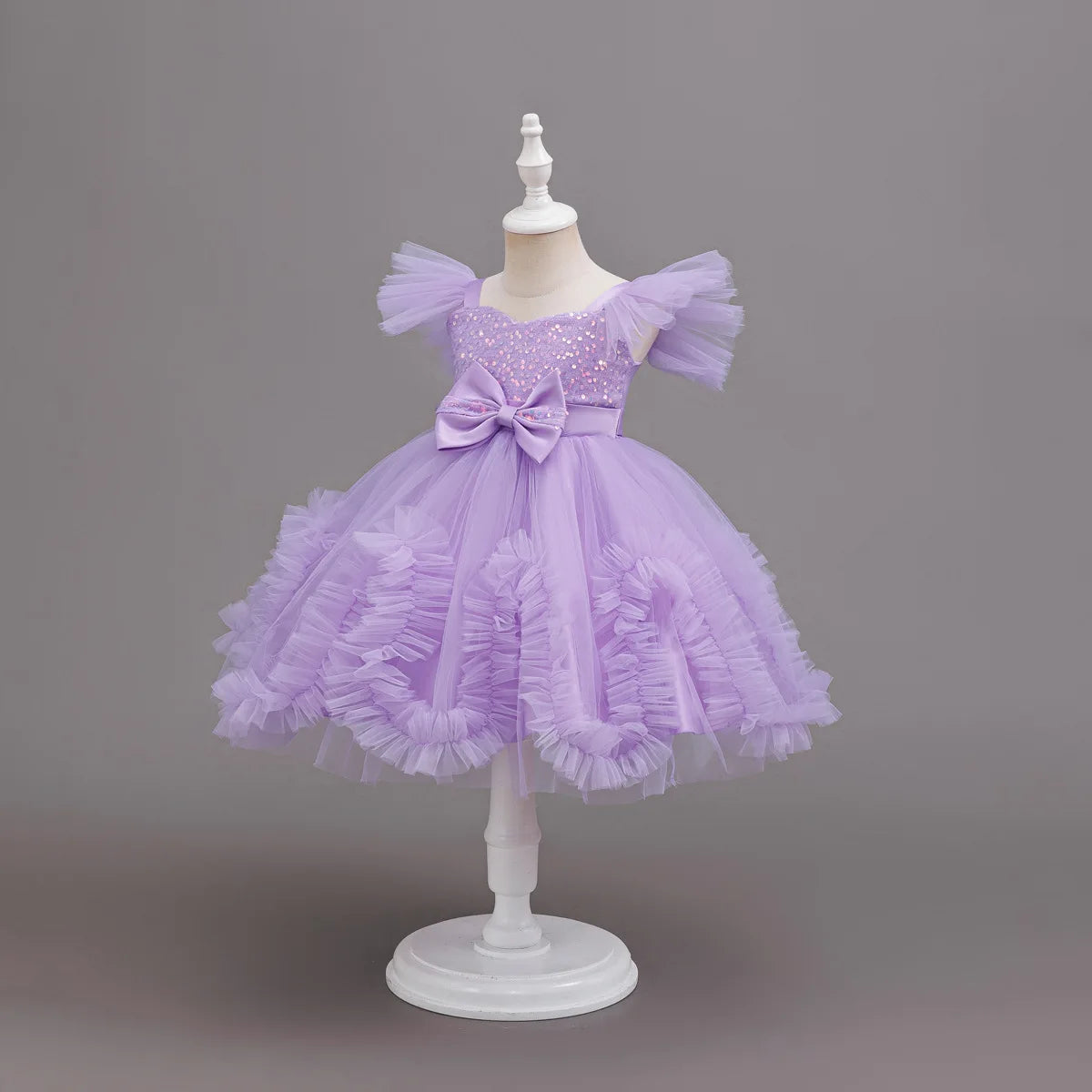 HETISO Girls Sequined Tutu Mesh Dress Summer Kids Birthday Party Christmas Ball Gown Child Wear For 3-10 Years