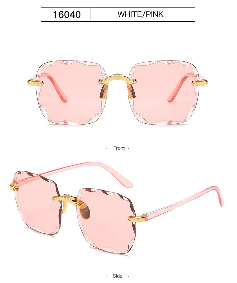 New Rimless Women's Sunglasses Fashion Gradient Lenses Sun glasses Lady Vintage pc Legs Classic Designer Shades sunglasses