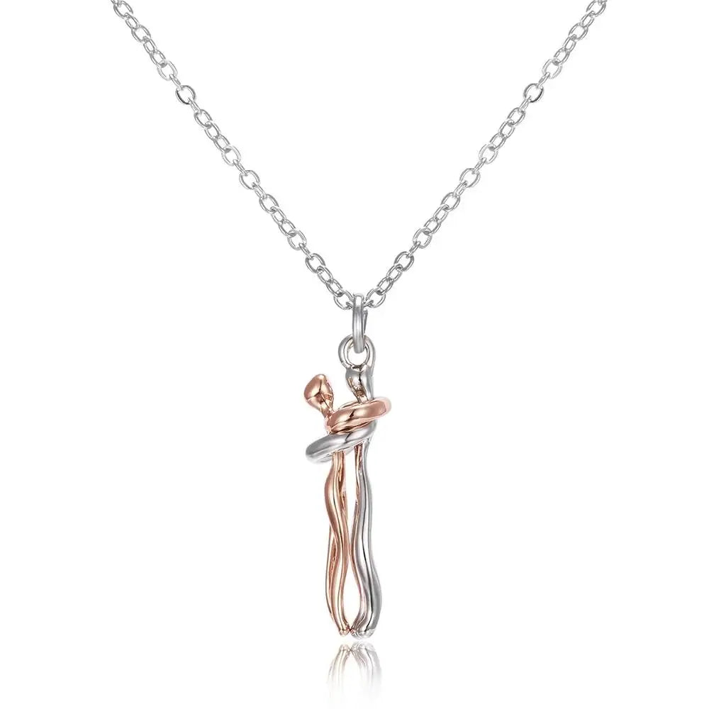 Fashion Hugging Necklace Jewelry Choker Hug Pendant Chain Men Necklaces For Lover Women'S Couple Men Lady Female Male