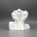 Makeup Brush Holder Human Face Art Desktop Decoration Vase Compatible with Eyebrow Pencils Home Organizer Plastic Material