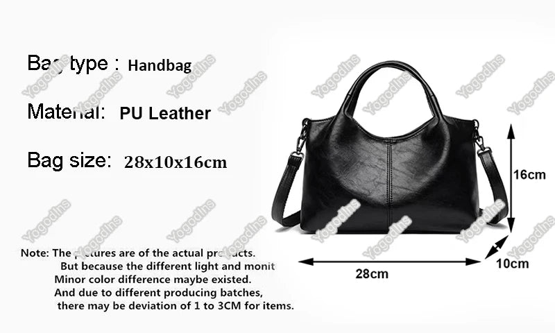 High Quality Large capacity PU Leather Women Tote Bag Designer Ladies Shoulder Crossbody Bag Fashion Female Handbags