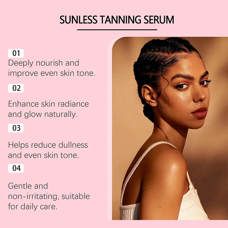 Self Tanning Drops Natural Herbal Enhance Skin Melanin Liquid Bronzer Tanner Body Face Prevent Sunburn Sunless Tanning Products