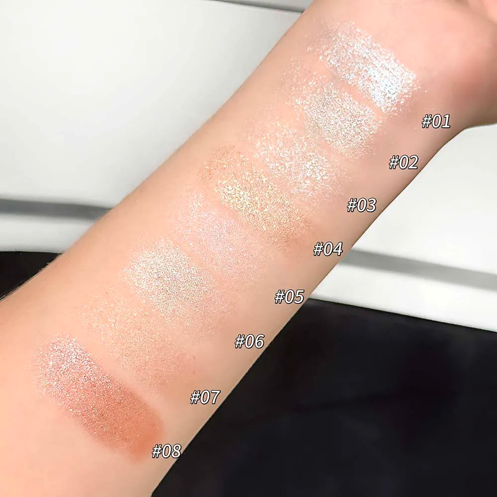 LUCKGO Jelly Eyeshadow Stick Eye Shadow Pen, Waterproof Sweatproof, Not Easy to Break, Pearlescent, Fine Shiny, Lazy Eyeshadow