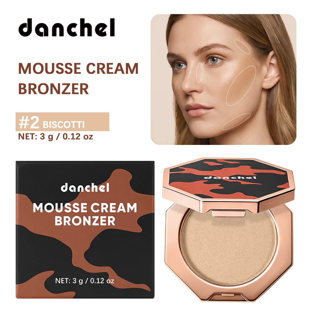 Mousse Bronzer Contour Cream Natural Soft Focus Skin Smoothing 3D Contour Waterproof Sweat-proof Resists Transfer Contour Cream