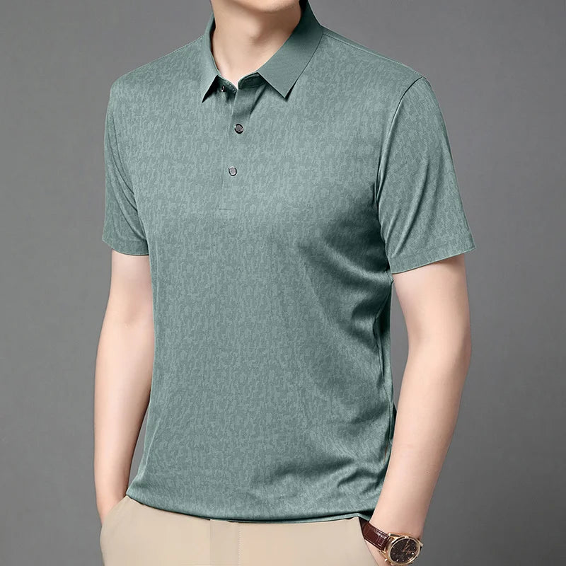 Wrinkle Resistant Woven Textured Male Shirt Full Button Placket Weekend Outdoor Walk Home Relax Errands Outfit