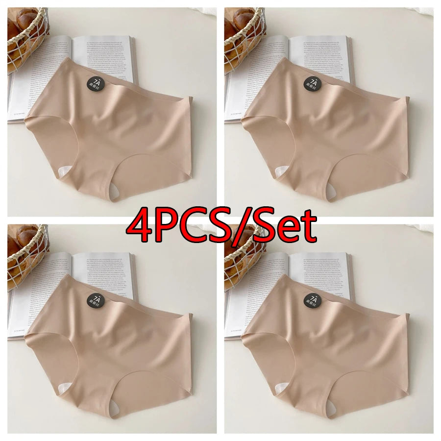 Premium Silk Seamless Panties For Women Set Of 4 Soft Lightweight Underwear M XL Breathable Comfort