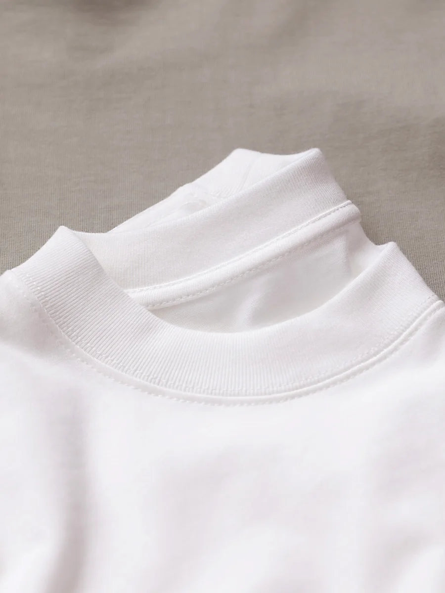 Heavyweight Cotton Oversized Mens T Shirt Drop Shoulder Short Sleeve Solid Color High Quality