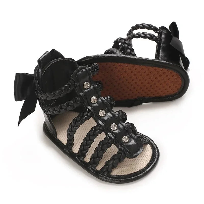 Spring and Summer High-Top Breathable Sandals for Baby Girls 0-12 Months Soft-Soled Toddler Shoes