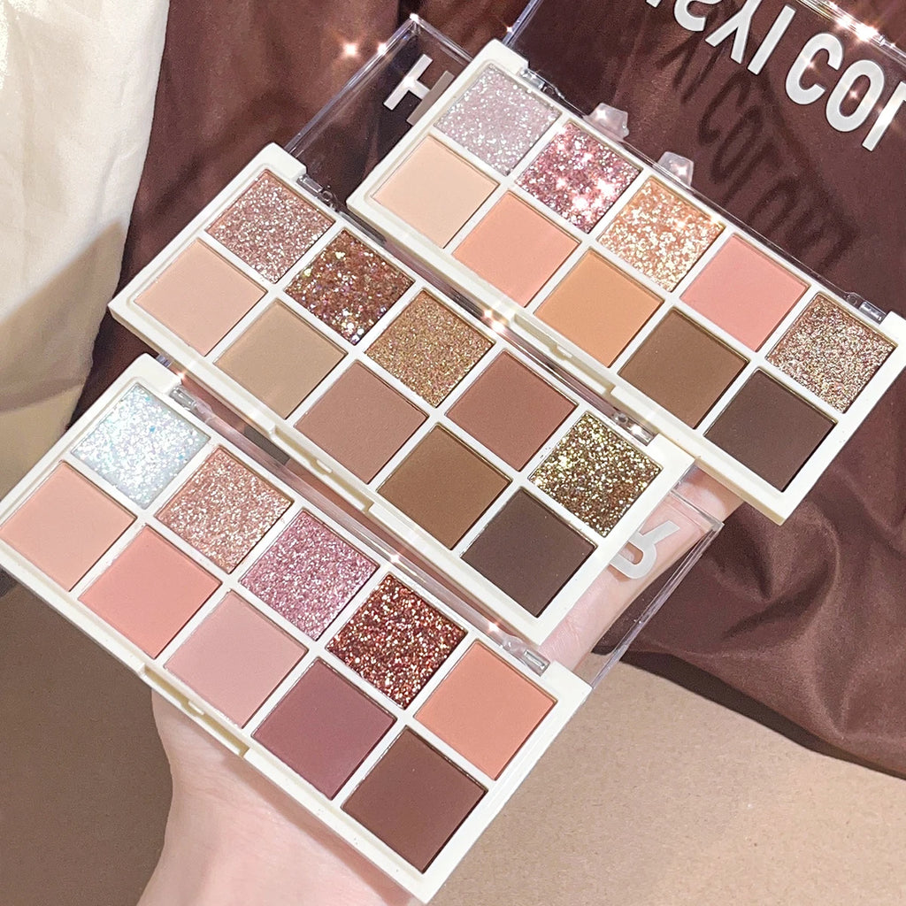 Hisyi Star Rejuvenation Ten-Color Eye Shadow Pearl Matte Pink Pure Desire Powder Brown Plate Gentle Daily Cheap Makeup