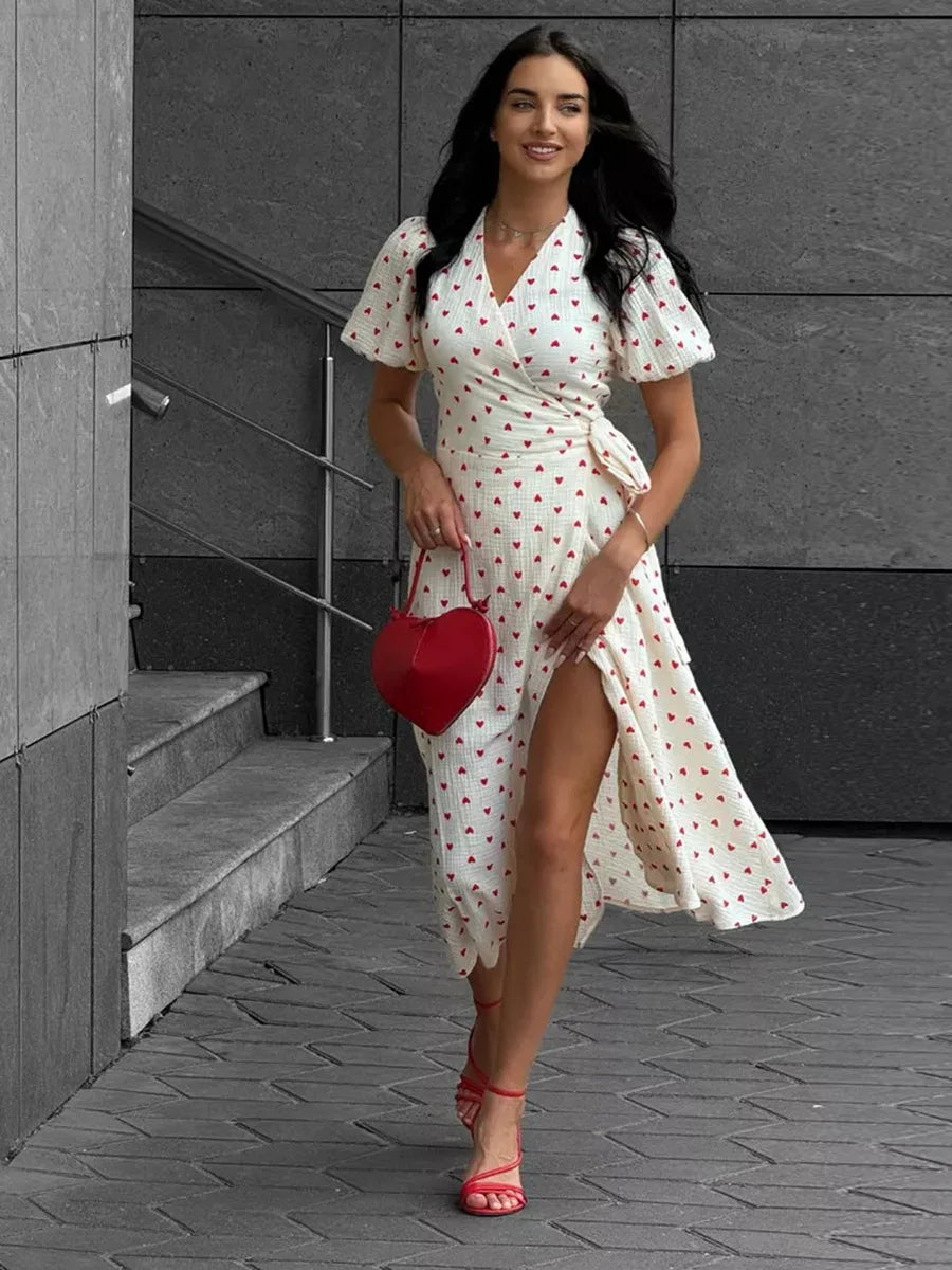 Summer 2026 Floral Jacquard Elegant Beige Flowy Long Dress for Women Bornladies Women's 100% Cotton A-Line Midi Dress