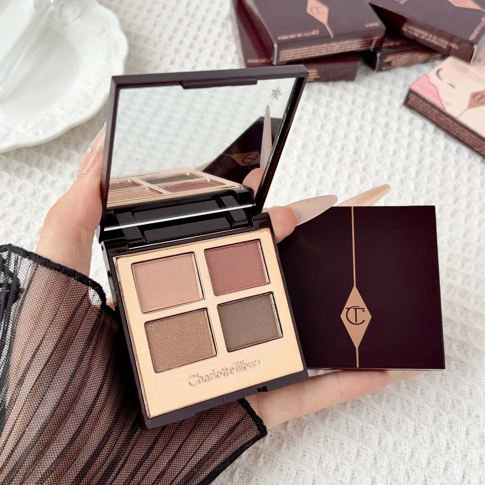 Charlotte Tilbury 4Pan Velvet&9Pan Silk Shimmer Eyeshadow&Cream Blush Dewy Long Lasting Buildable Blendable Natural Glow Makeup
