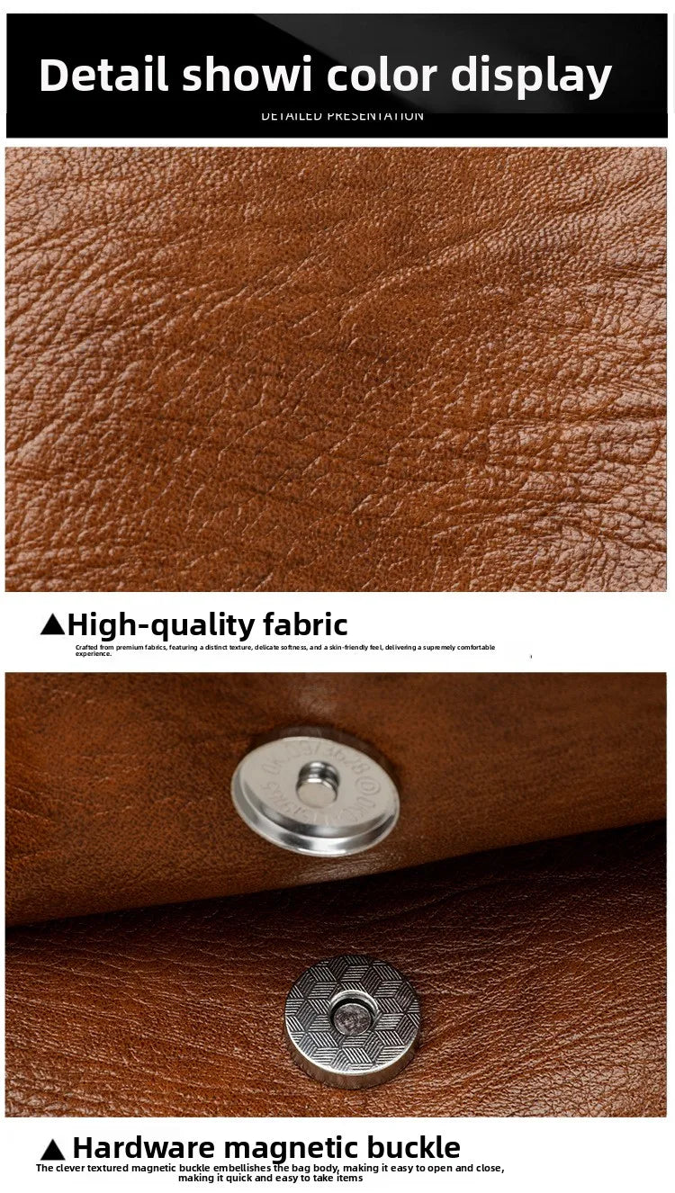 Retro Oil Wax Leather Crossbody Bag,with Textured and Vintage Feel,Simple and Elegant Flap Design,and Adjustable Shoulder Strap