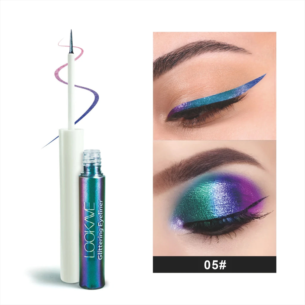 Shiny Chameleon Liquid Eyeliner Waterproof Glitter Long-lasting High Pigment Smudge-proof Pearlescent Eye Liner Makeup Cosmetic