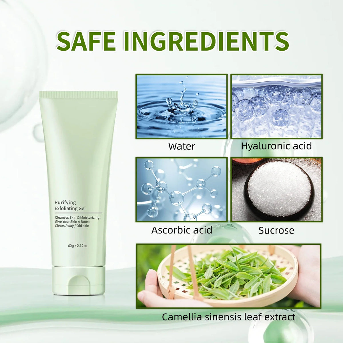 Facial Exfoliating Gel - Deep Cleansing & Blackhead Remover