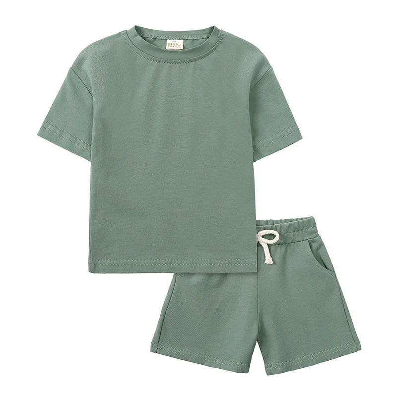 Kids Tales Unisex Toddler Summer Clothing Set - Cotton T-Shirt & Shorts