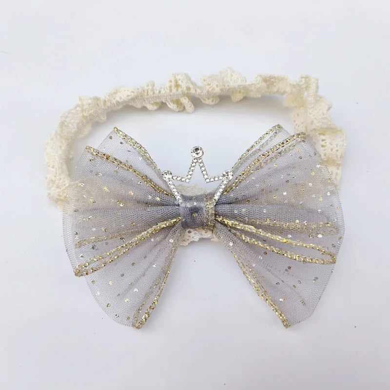 White Lace Bow Baby Headbands for Girl Cute Bowknot Hair Band Elastic Infant Turban Newborn Headwear Baby Hair Accessories 머리띠