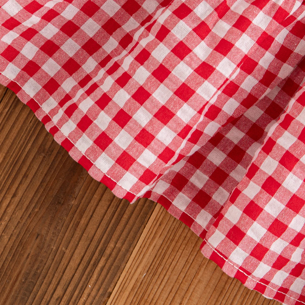 Summer New Baby Girl Plaid Dress Cute Red Strawberry Children'S Clothing (6 Months -3 Years Old)