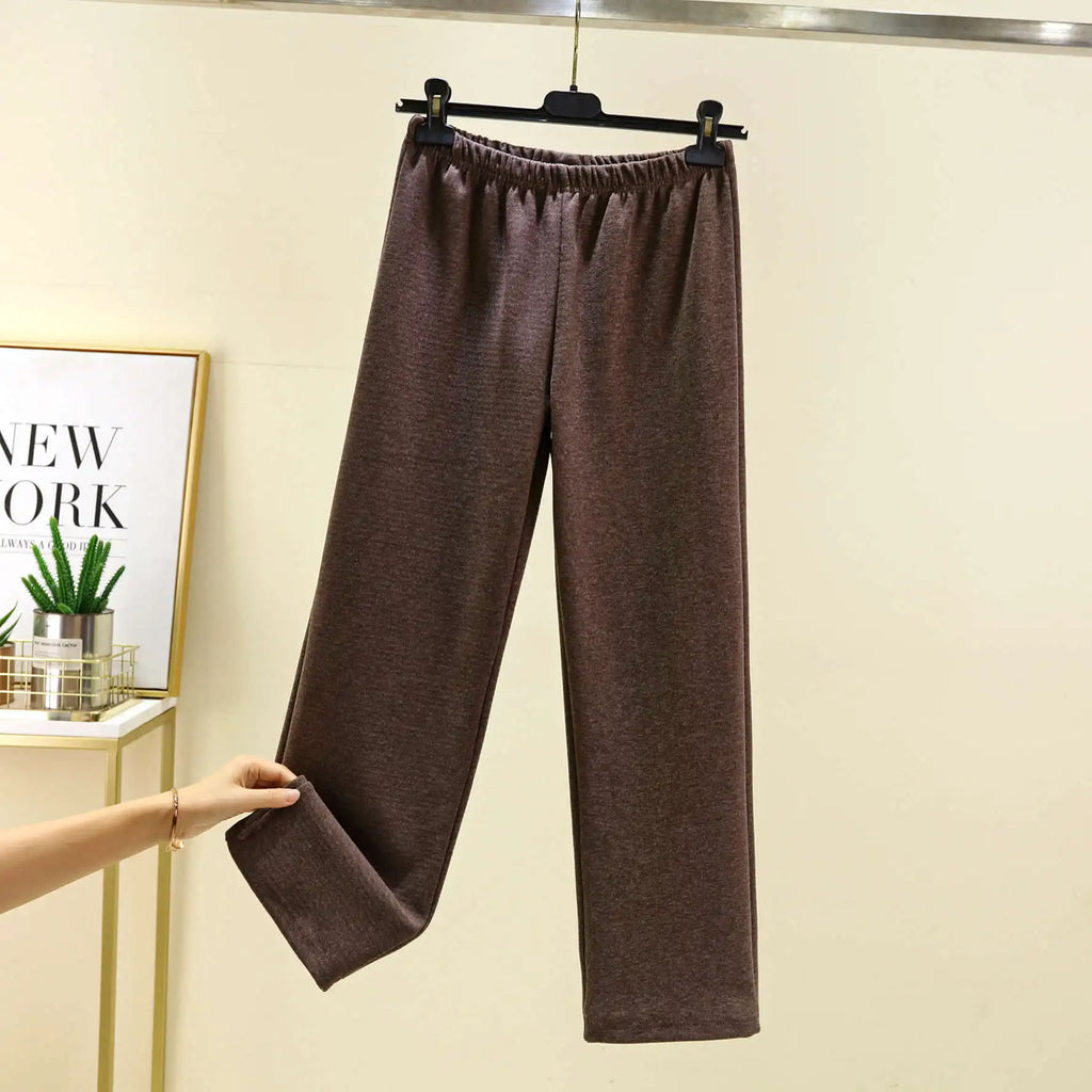 Thickened Double-sided Fleece Straight-leg Pants Women's Winter Sleepwear Sweatpants Casual Comfortable Long Trousers