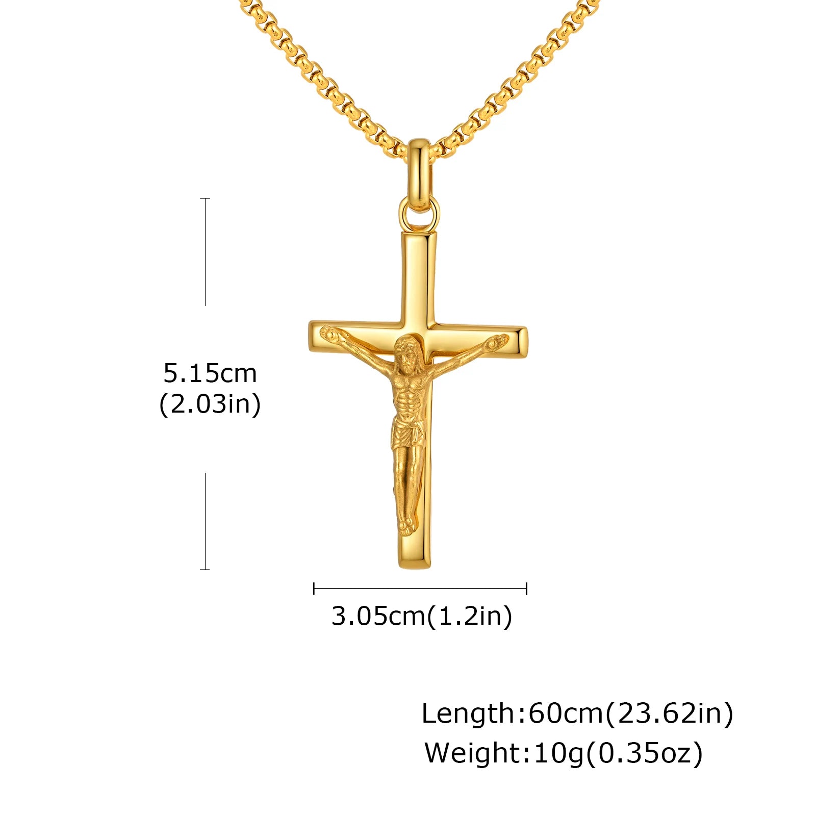 Stainless Steel Cross Necklace For Men, Christian Jesus Pendant Necklace, Catholicism Religious Faith Jewelry Easter Gifts