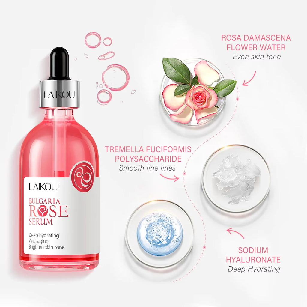 Laikou Rose or Sakura Essence Serum Deep Nourishing Repair Moisturizing Hydrating Anti Aging Facial Treatment Skin Care 100ml