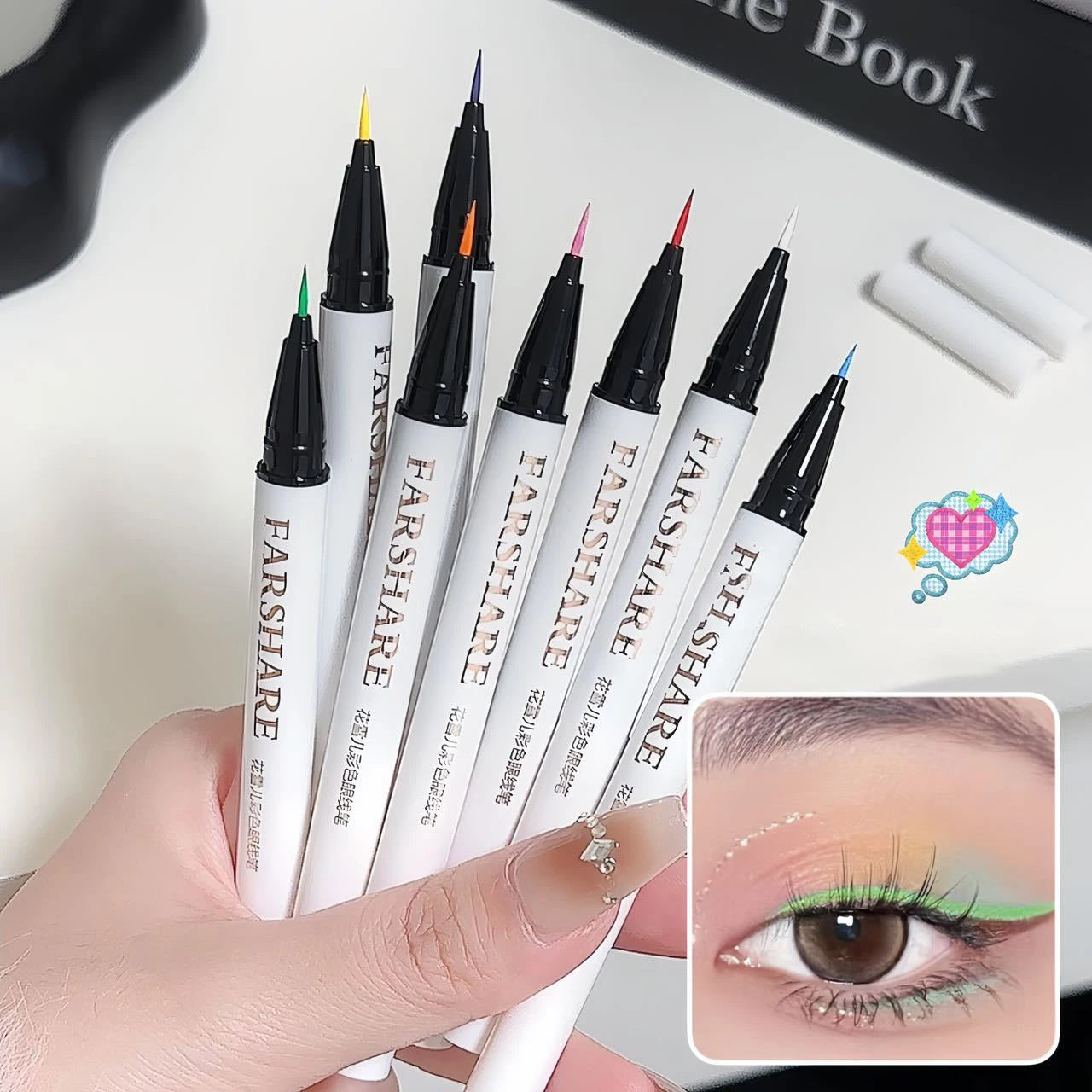 Ultra-thin Waterproof Eye Liner Matte Berry Red Liquid Eyeliner Black White Eyeliner Pen Easy To Color Colorful Lying Silkworm