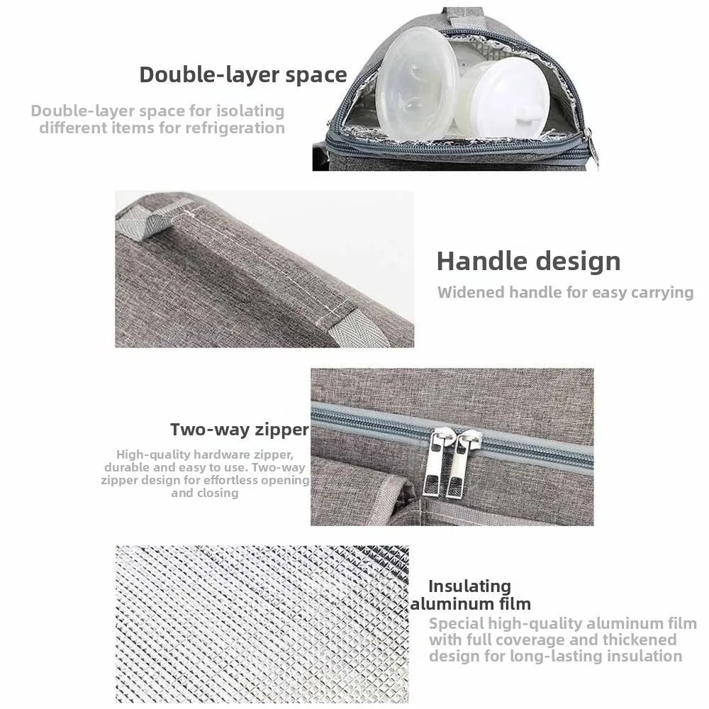 Portable Thermal Lunch Bag Waterproof Double Thickened Cooler Pack Aluminum Foil Large Capacity Insulated Food Storage Office