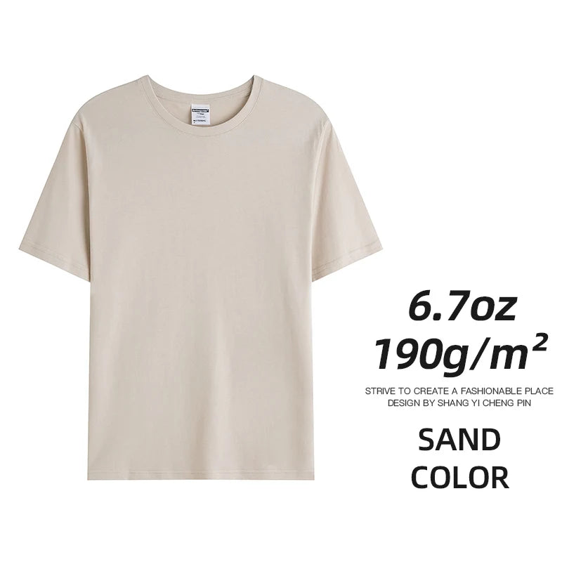 Custom Team Uniform T Shirts Premium 6.7oz 190Gsm Combed Cotton Unisex Tees For Teams