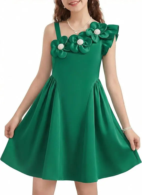Snvdzo Flower Girls Cami A-Line Sleeveless Summer Dress For Wedding Birthday Evening Party Prom Banquet Dresses 2026