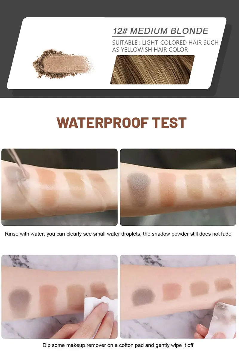 14 Color Temporary Hairline Powder Stick,Waterproof Hairline Filling Powder,Hair Shadow Powder,Hair Shading Sponge Pen