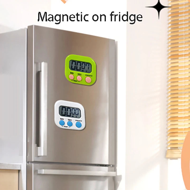 Temporizador de cocina digital para 99 minutos de cuenta regresiva de cocción con herramienta magnética, alarma de cocina fácil de usar, contador con soporte