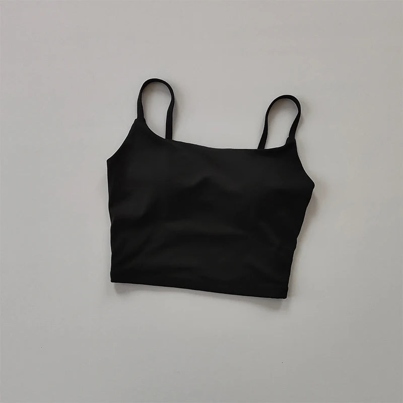 Small Sling Vest Integrated Fixed Gathering Sports Underwear Women's Bra Beauty Back Training Fitness Bra Summer Clothing Suit