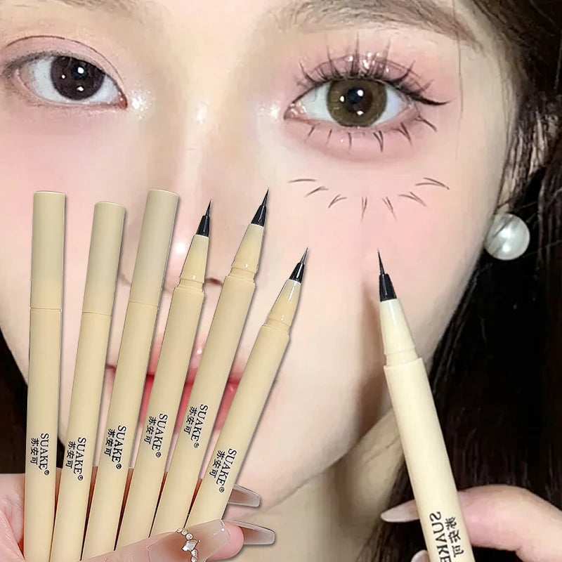 Waterproof Quick-drying Liquid Eyeliner Ultra-fine Matte Smooth Silkworm Eyeliner Beginner-Friendly Create A Charming Eye Makeup