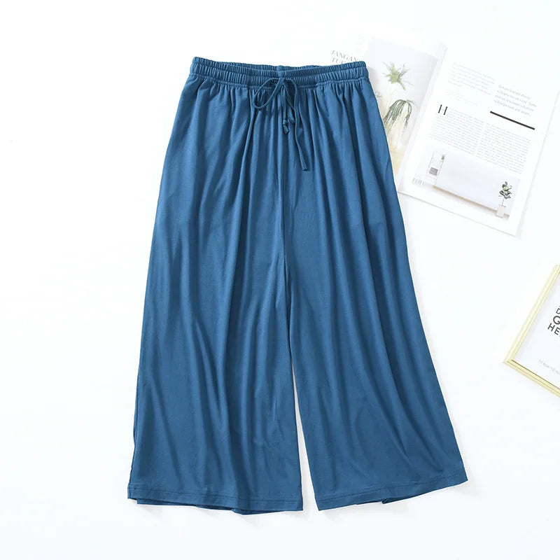 Btsukimi Women's Modal Blend Pajama Pants - Loose Cropped Sleepwear