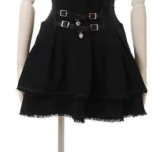 Japanese Lolita Y2k Lace Layered Skirt Women Anime High Waist Maid Style Chic Ruffle Cake Skirt Kawaii Harajuku Sweet Mini Skirt
