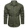 2023 Cargo Shirt Men Long Sleeve Casual Cotton Shirts High Quality Camisa Militar Overshirt Brand Clothing Black Blouses 5Xl