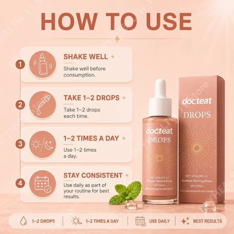 Plant Based Glow Drops Liquid Extract Formula Natural Looking Radiance Support Daily Wellness for Women 60ml