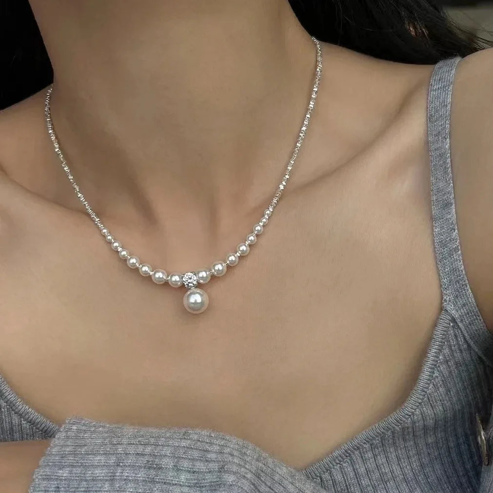 Multi-Layer Imitation Pearl Bead Necklace for Women