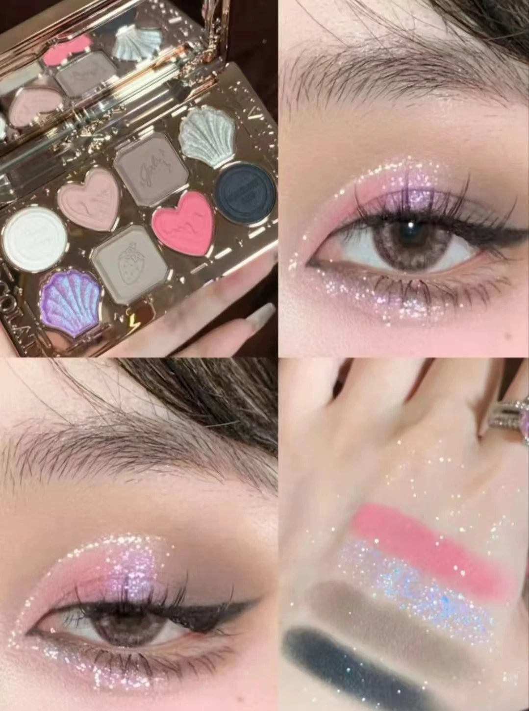 Flower Knows Eyeshadow Palette Cupid Chocolate Shop Swan Balllet Shimmer Matte Velvet Smooth &Highly Pigmented Long Lasting 10g