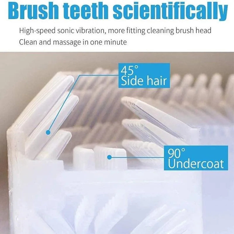 Professional Protable Electric Toothbrush Adult Automatic Rechargeable Hands Free 360 Cleaning U Shape Toothbrush