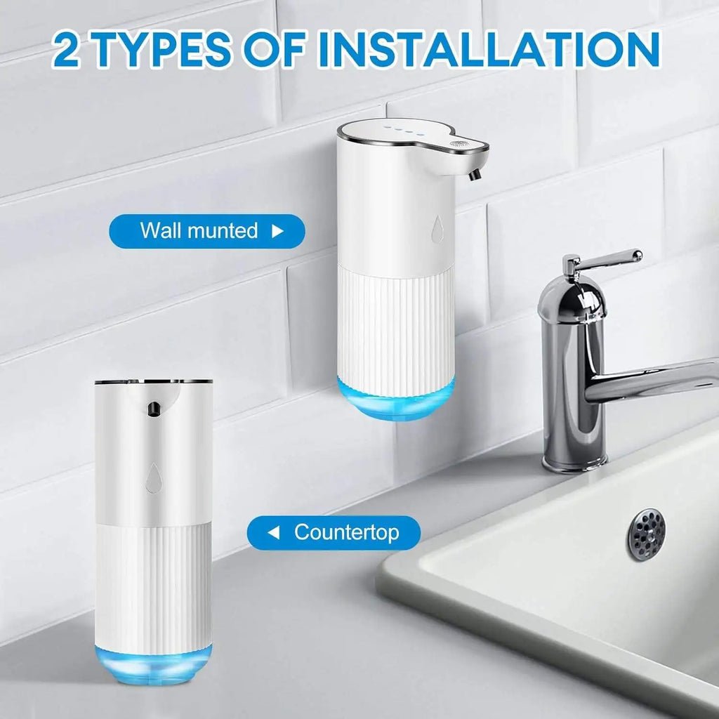 Dispensador de jabón automático sin contacto con sensor inteligente de 350 ML de capacidad para mesa o pared, bomba de desinfectante de manos para cocina y baño
