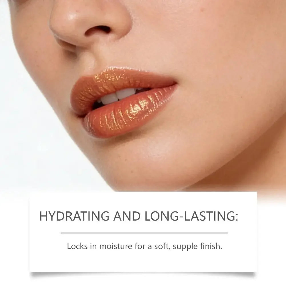 Color Changing Lipstick With Gold Flecks Moisturizing High Shine Fade Lip Line Lip Gloss Non Greasy Non-stick Hydrating Lip Balm