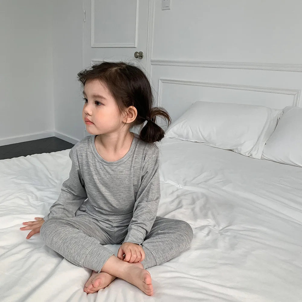 1-8T Toddler Kid Baby Boy Girl Pajamas Set Homewear 2pcs Clothes Set Long Sleeve Top High Waist Pant Suit PJ Outfit