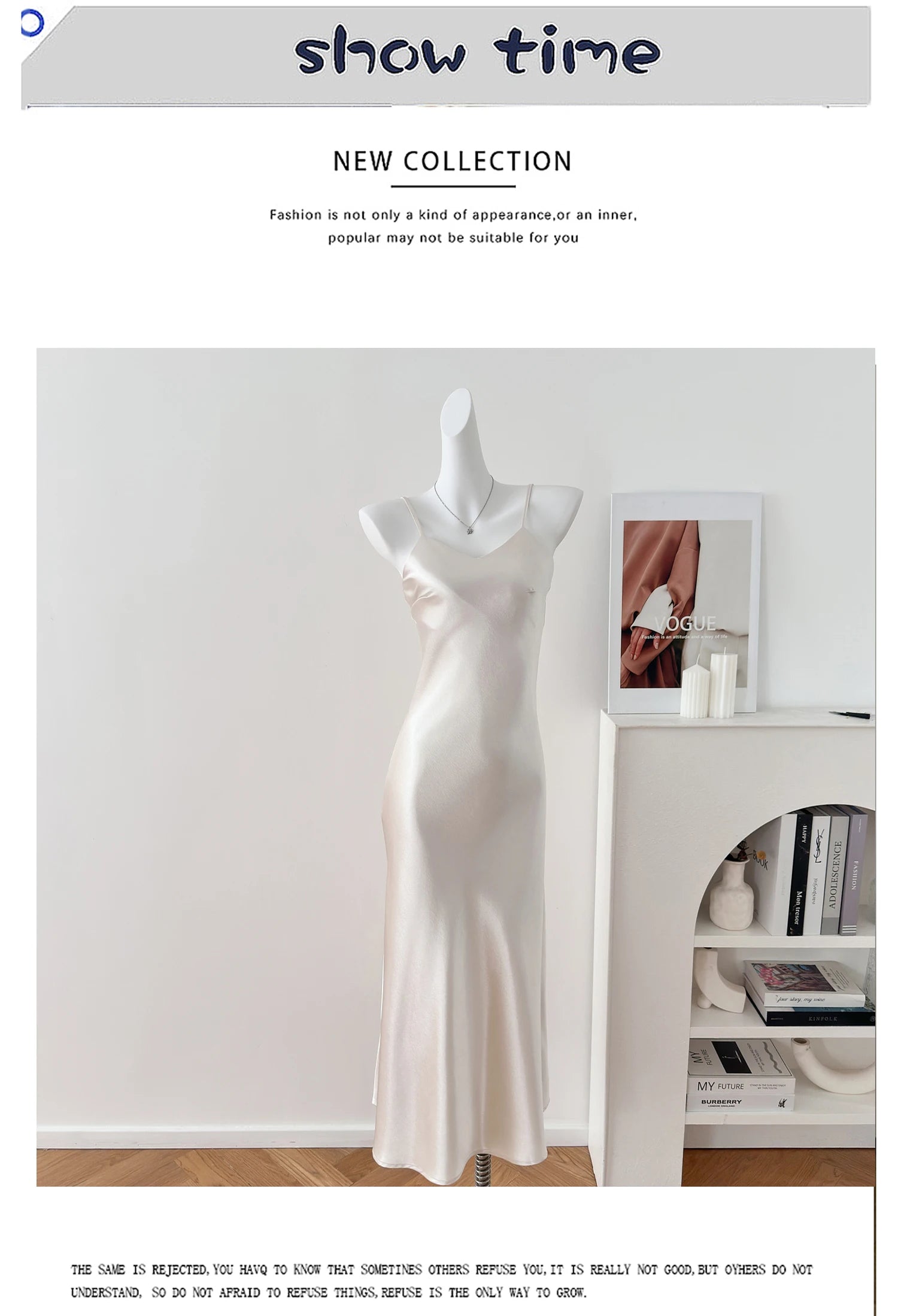 Elegant Chinese Style Satin V-Neck Sleeveless Women's Dress Slimming Waist Design Summer City Walk Long Skirt Inner Wear