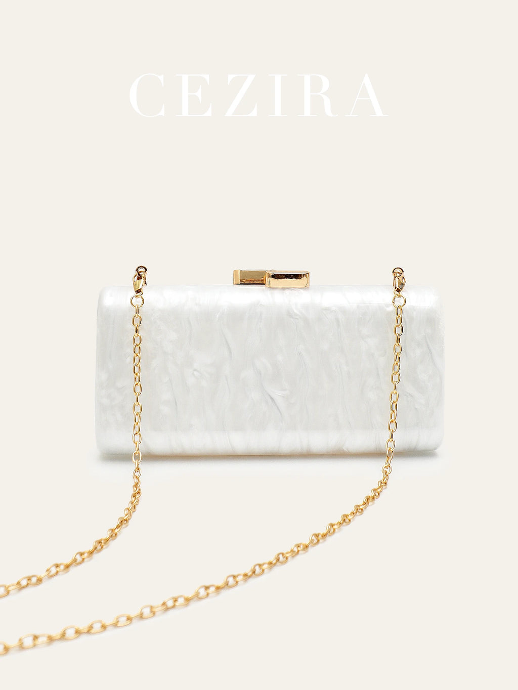 CR Women Elegant Marbled Acrylic Clutch Minimalist Simple Design Magnetic Closure Square Hard Case Box Evening Bag Bride Purse