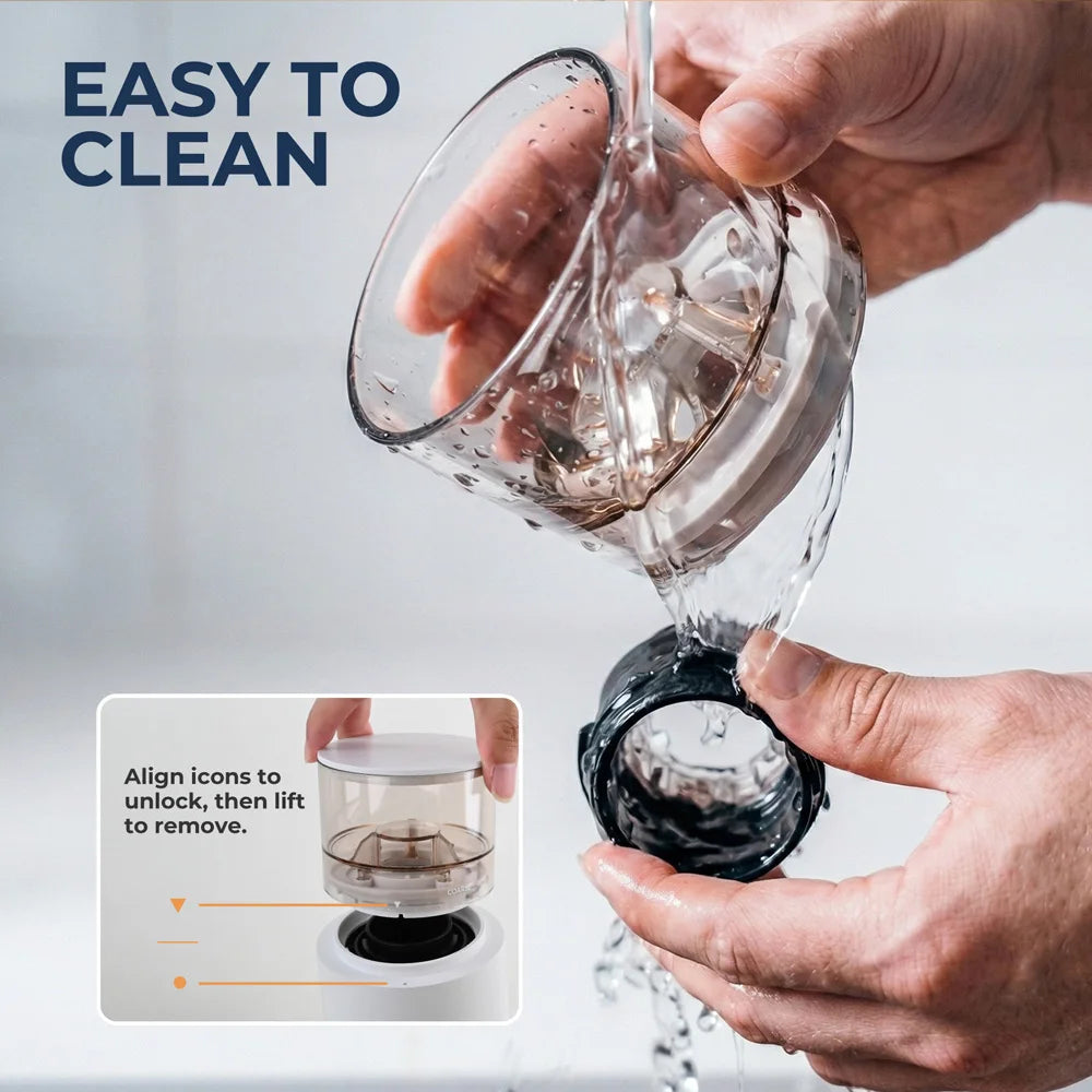 Portable Cordless Burr Coffee Grinder,60‑Speed Fine‑Coarse Adjustment,Rechargeable Coffee Mill for Camping, RV, Office & Kitchen