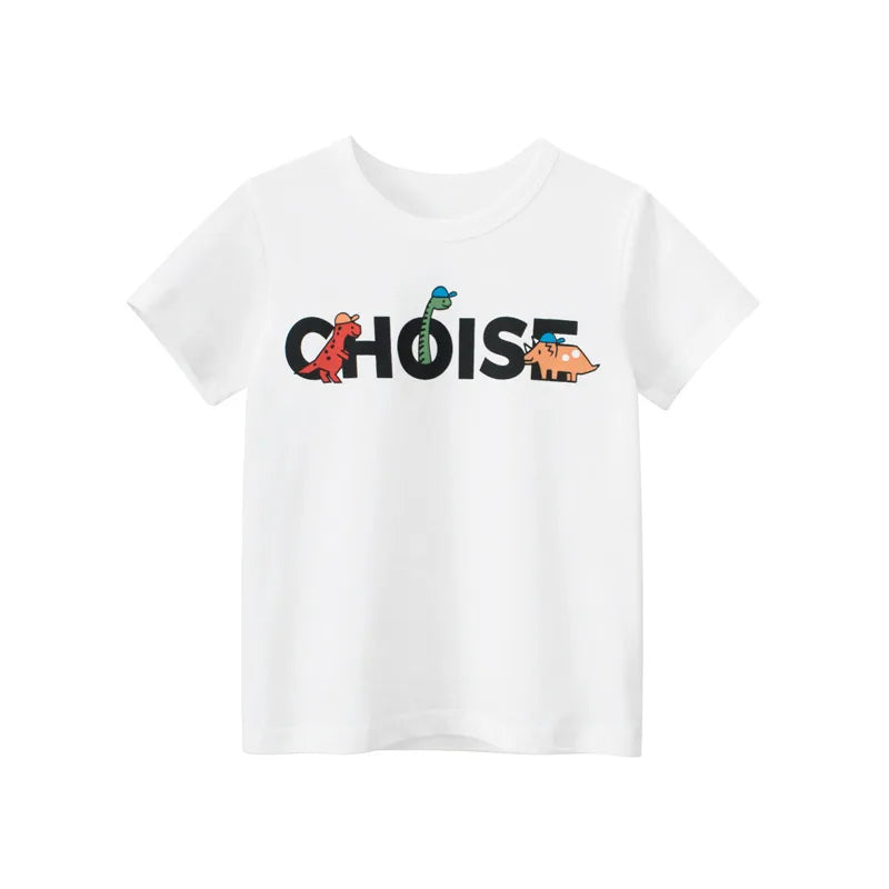 Tsaujia Boys' Short Sleeve Cotton T-Shirt - Cartoon Print Active Top