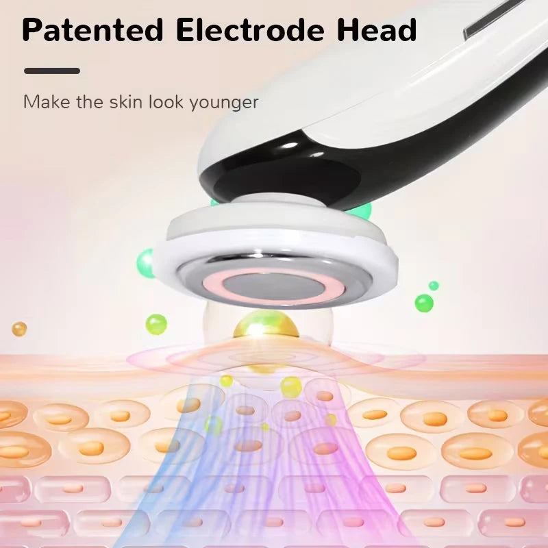 Cloud Prime 7 In 1 Facial And Neck Beauty Device 7 Modes LED Facial Skin Massager, 3 Adjustable Strengths Skincare Massage Tool With Vibration For Christmas And New Year Gifts