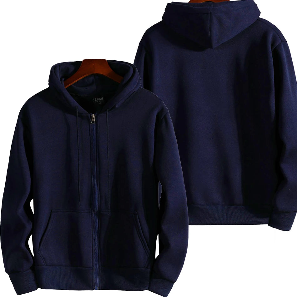 Fashion Zipper Hoodies Women'S/Men Fashion Long Sleeve Hooded Sweatshirt Casual Autumn Winter Sportwear Solid Clothes