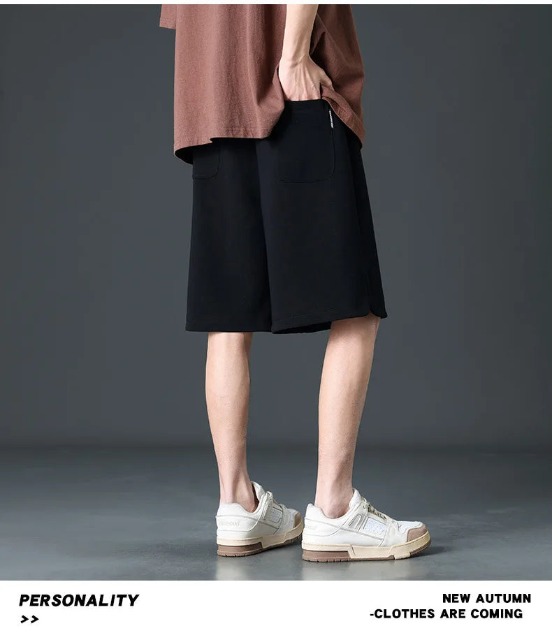 Loose Ice Silk Basketball Shorts Men's Summer Quick Dry Sport Mid-Pants American Breathable Casual Straight Loose Five-Quarter