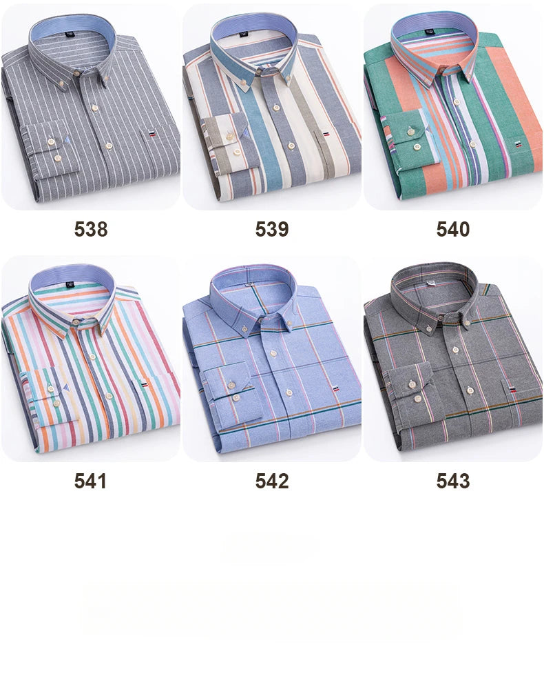 Over Size 7XL 100% Cotton Oxford Long-Sleeve Shirts for Men Slim Fit Formal Plain Shirt Office White Clothes Elegant Business To